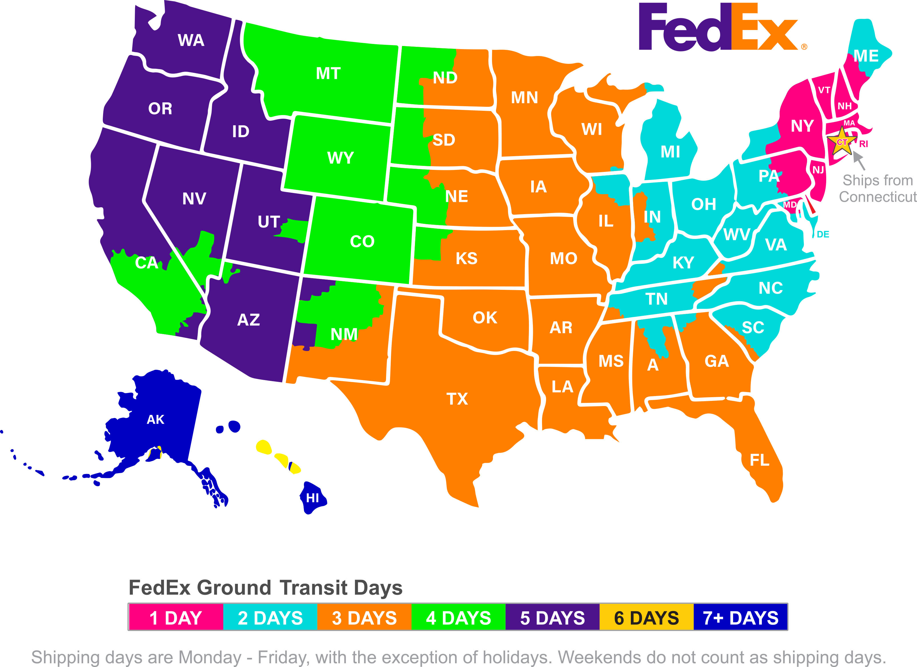 FedEx Ground Shipping Map FedEx Ground Shipping Map